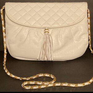 Vintage Lisette NY White Leather Crossbody Handbag